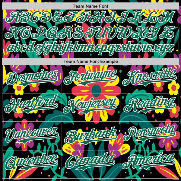 Custom Black Kelly Green-White 3D Mexican Festival Flower Cinco de Mayo Authentic Baseball Jersey