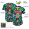Custom Kelly Green Red-White 3D Mexican Festival Flower Cinco de Mayo Authentic Baseball Jersey
