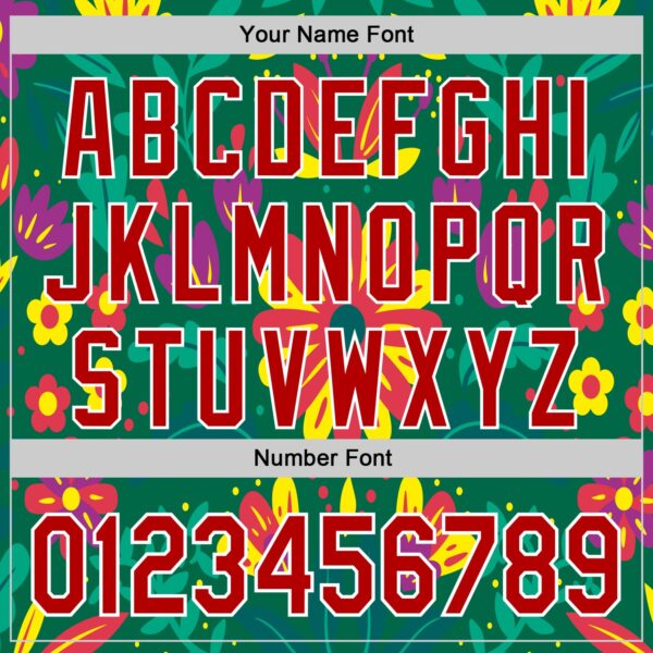 Custom Kelly Green Red-White 3D Mexican Festival Flower Cinco de Mayo Authentic Baseball Jersey