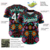 Custom Black White-Kelly Green 3D Mexican Festival Flower Cinco de Mayo Authentic Baseball Jersey