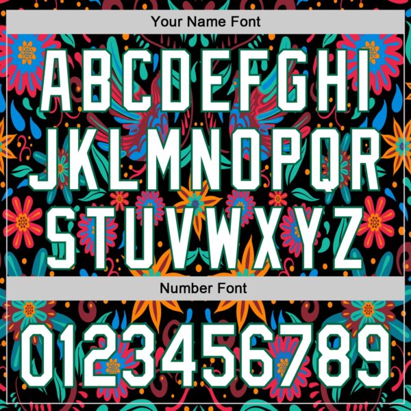 Custom Black White-Kelly Green 3D Mexican Festival Flower Cinco de Mayo Authentic Baseball Jersey