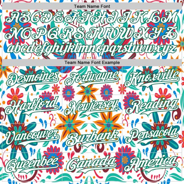 Custom White Kelly Green 3D Mexican Festival Flower Cinco de Mayo Authentic Baseball Jersey