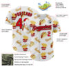 Custom White Fire Red-Black 3D Mexican Festival Taco Cinco de Mayo Authentic Baseball Jersey
