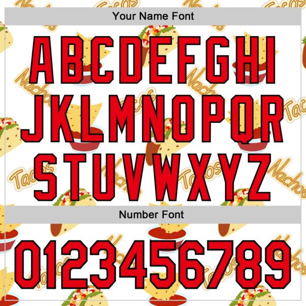 Custom White Fire Red-Black 3D Mexican Festival Taco Cinco de Mayo Authentic Baseball Jersey