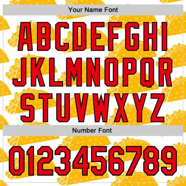 Custom White Fire Red-Black 3D Mexican Festival Nachos And Tacos Cinco de Mayo Authentic Baseball Jersey