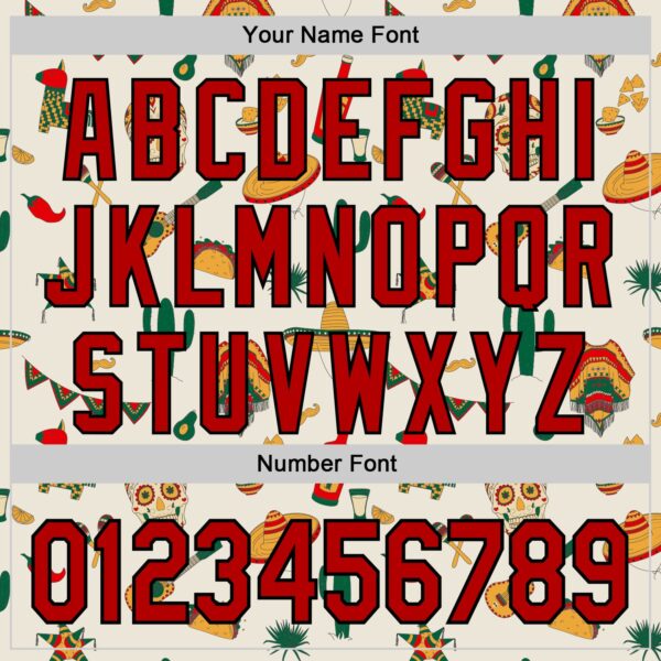 Custom Cream Red-Black 3D Mexican Festival Cactus Skull Sombrero Cinco de Mayo Authentic Baseball Jersey