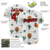 Custom White Red-Black 3D Mexican Festival Cactus And Sombrero Cinco de Mayo Authentic Baseball Jersey