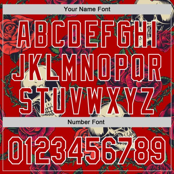 Custom Red White 3D Mexican Festival Skull And Flower Cinco de Mayo Authentic Baseball Jersey