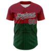 Custom Cardinal Black-Kelly Green 3D Mexico Authentic Baseball Jersey
