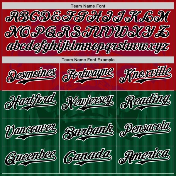 Custom Cardinal Black-Kelly Green 3D Mexico Authentic Baseball Jersey