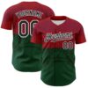 Custom Cardinal Black-Kelly Green 3D Mexico Authentic Baseball Jersey