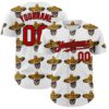 Custom White Red-Black 3D Mexican Festival Skull With Sombrero Cinco de Mayo Authentic Baseball Jersey