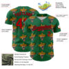 Custom Kelly Green Red-Black 3D Mexican Festival Skull With Sombrero Cinco de Mayo Authentic Baseball Jersey