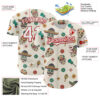 Custom Cream White-Red 3D Mexican Festival Cactus Skull With Sombrero Cinco de Mayo Authentic Baseball Jersey