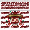 Custom White Red-Black 3D Mexican Festival Flag Skull With Sombrero Cinco de Mayo Authentic Baseball Jersey