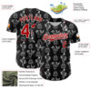 Custom Black Red-White 3D Mexican Cactus Authentic Baseball Jersey