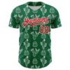 Custom Kelly Green Red-White 3D Mexican Cactus Authentic Baseball Jersey