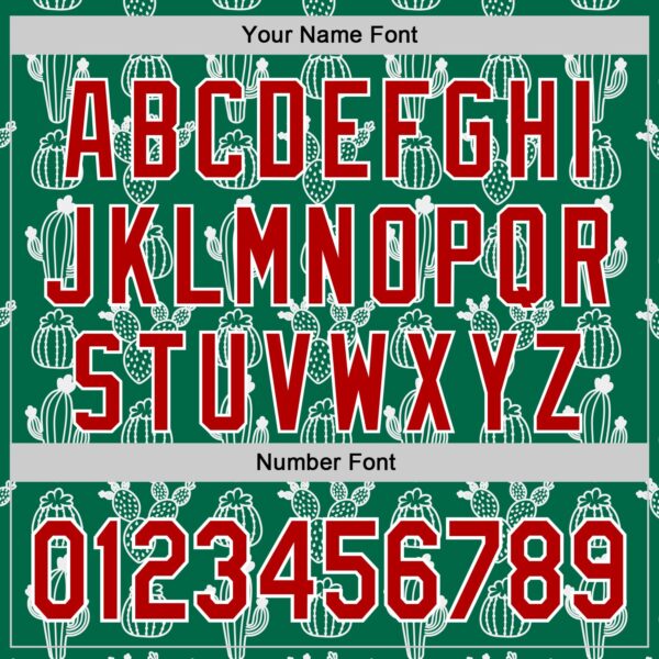 Custom Kelly Green Red-White 3D Mexican Cactus Authentic Baseball Jersey