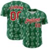 Custom Kelly Green Red-White 3D Mexican Cactus Authentic Baseball Jersey