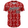 Custom Red Black-White 3D Mexican Cactus Authentic Baseball Jersey