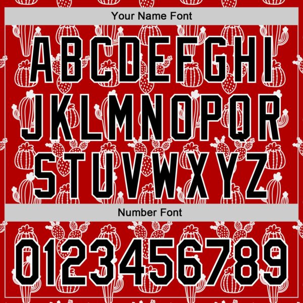 Custom Red Black-White 3D Mexican Cactus Authentic Baseball Jersey