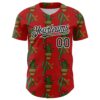 Custom Red Black-White 3D Mexican Cactus Authentic Baseball Jersey