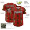 Custom Red Black-White 3D Mexican Cactus Authentic Baseball Jersey
