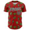 Custom Red Black-White 3D Mexican Cactus Authentic Baseball Jersey