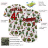 Custom White Red-Black 3D Mexican Cactus Authentic Baseball Jersey