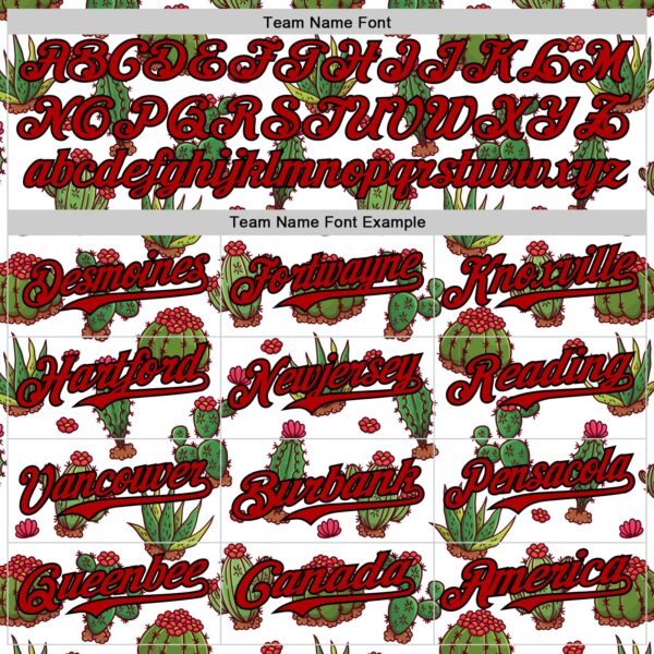 Custom White Red-Black 3D Mexican Cactus Authentic Baseball Jersey