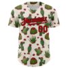 Custom Cream Red-Black 3D Mexican Cactus Authentic Baseball Jersey
