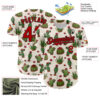 Custom Cream Red-Black 3D Mexican Cactus Authentic Baseball Jersey