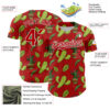 Custom Red White 3D Mexican Cactus Authentic Baseball Jersey