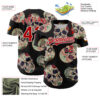 Custom Black Red-White 3D Mexican Skull Authentic Baseball Jersey