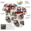 Custom White Red-Black 3D Mexican Skull Authentic Baseball Jersey