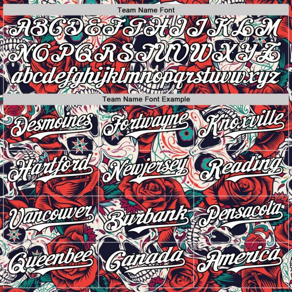 Custom White Black 3D Mexican Skull And Flower Authentic Baseball Jersey