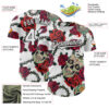 Custom White Black 3D Mexican Skull And Flower Authentic Baseball Jersey