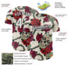 Custom Cream White-Black 3D Mexican Skull And Flower Authentic Baseball Jersey