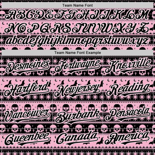 Custom Black Light Pink-White 3D Gothic Skull Authentic Baseball Jersey