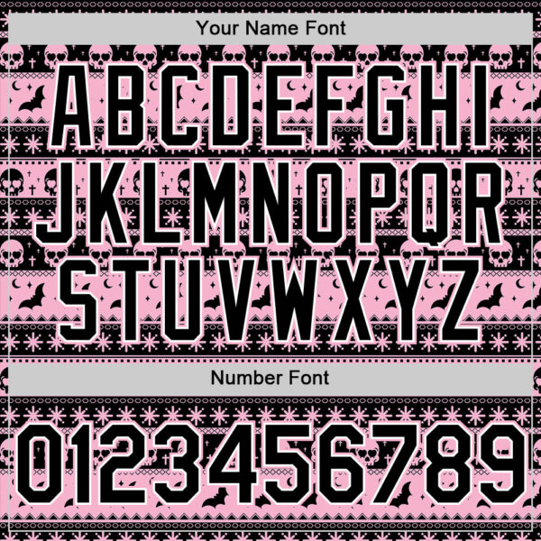 Custom Black Light Pink-White 3D Gothic Skull Authentic Baseball Jersey