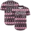 Custom Black Light Pink-White 3D Gothic Skull Authentic Baseball Jersey