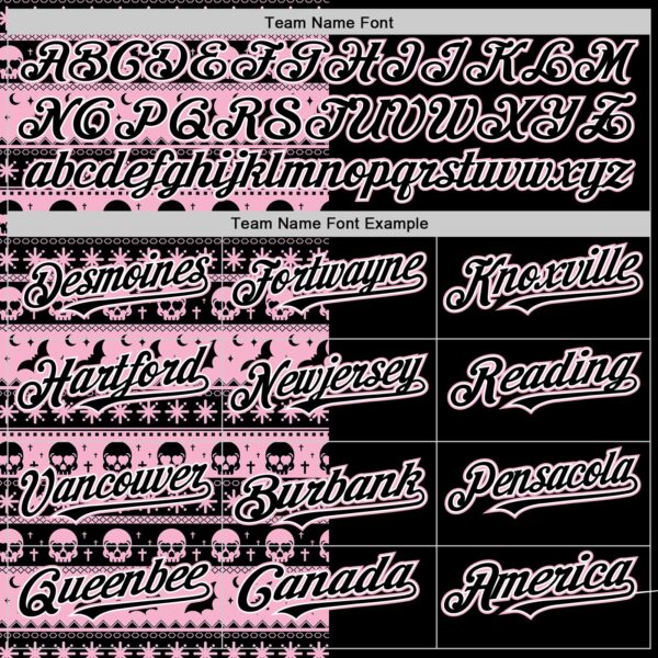 Custom Black Light Pink-White 3D Gothic Skull Authentic Baseball Jersey