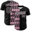 Custom Black Light Pink-White 3D Gothic Skull Authentic Baseball Jersey