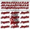 Custom White Red-Black 3D Skull Authentic Baseball Jersey