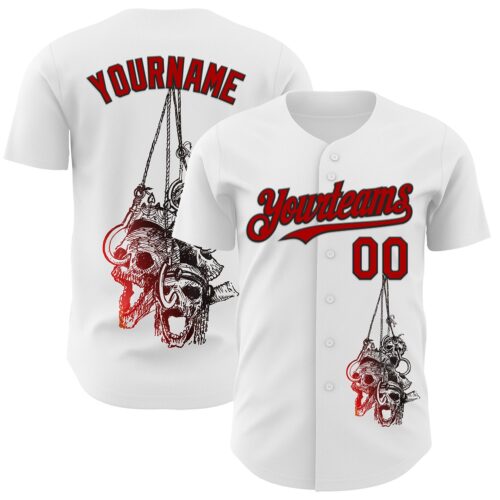 3DPattern6946_2c3be9ba-3ccb-47bb-8f85-8bed7787a2c5 Custom White Red-Black 3D Skull Authentic Baseball Jersey