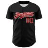 Custom Black Red-White 3D Apache Skull Authentic Baseball Jersey