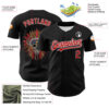 Custom Black Red-White 3D Apache Skull Authentic Baseball Jersey