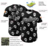 Custom Black White 3D Skull Authentic Baseball Jersey
