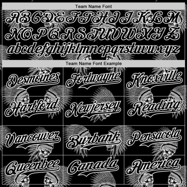 Custom Black White 3D Apache Skull Authentic Baseball Jersey