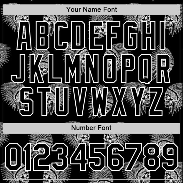 Custom Black White 3D Apache Skull Authentic Baseball Jersey